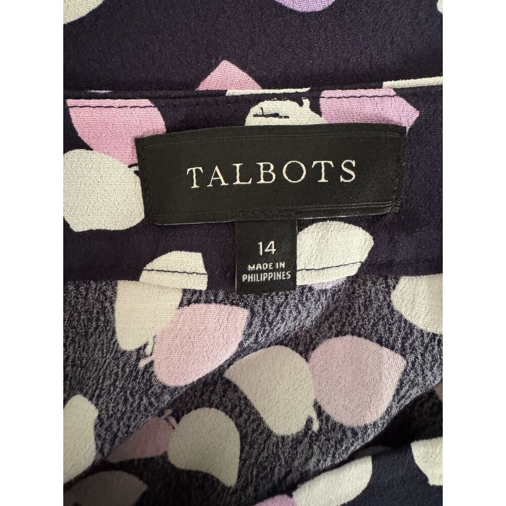 Talbots Purple Dotted Side Zip A Line Midi Skirt Women’s Size 14 - Picture 4 of 5